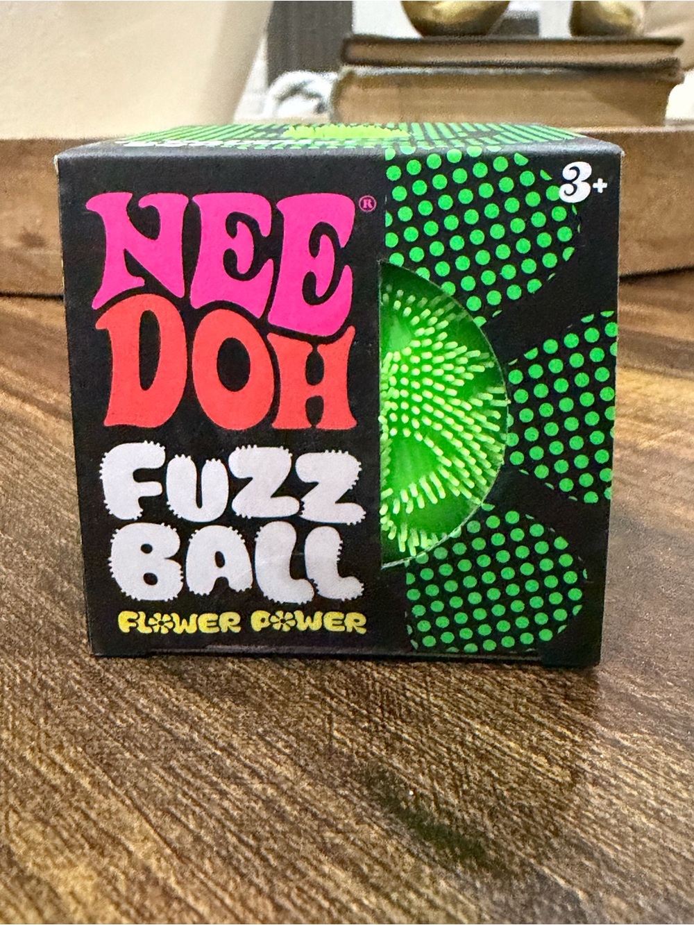 Brand New NeeDoh Fuzz Ball Flower Power Green Sensory Toy NIB